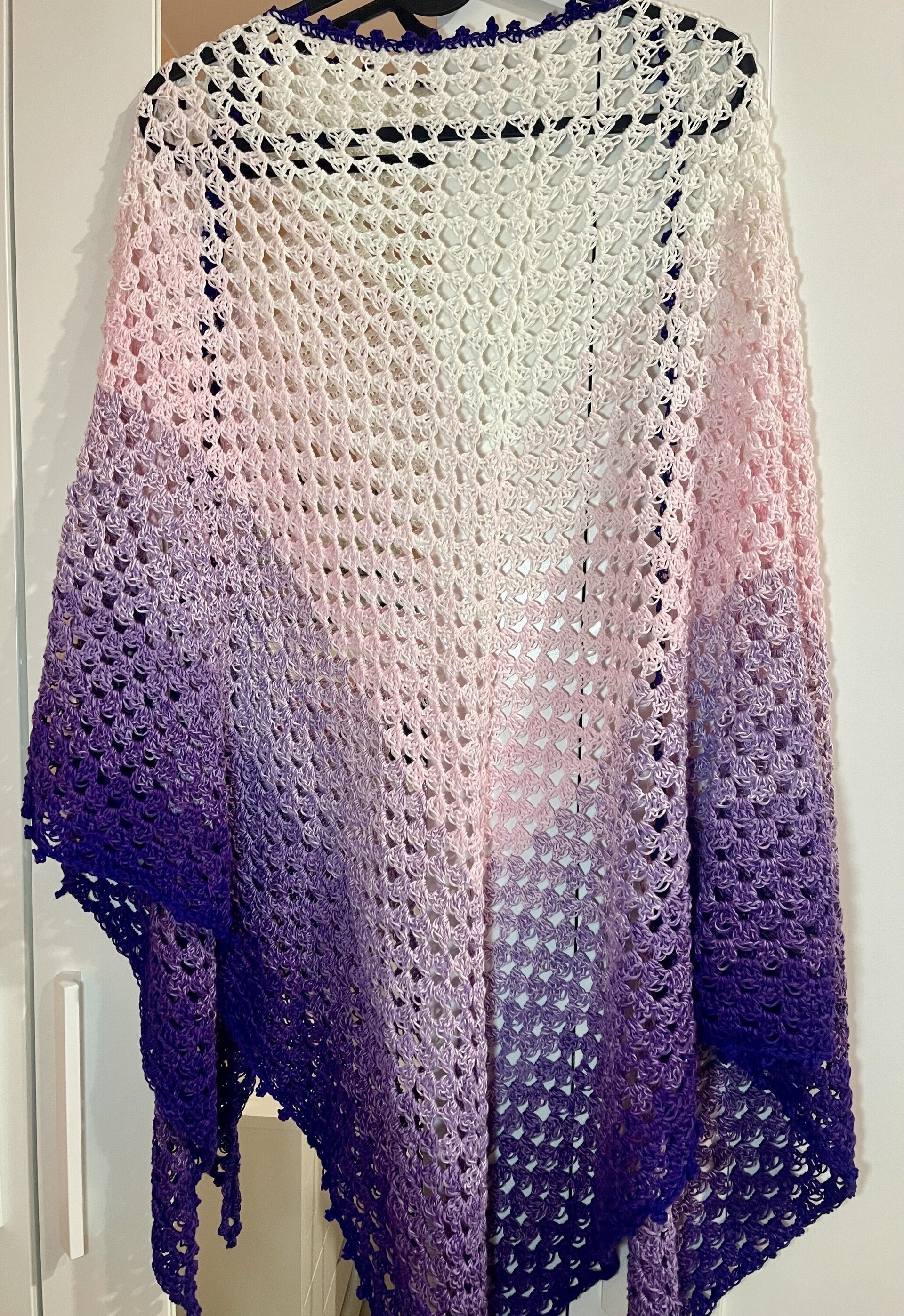 Chal Azahar multicolor rosas lilas de viscosa - 2