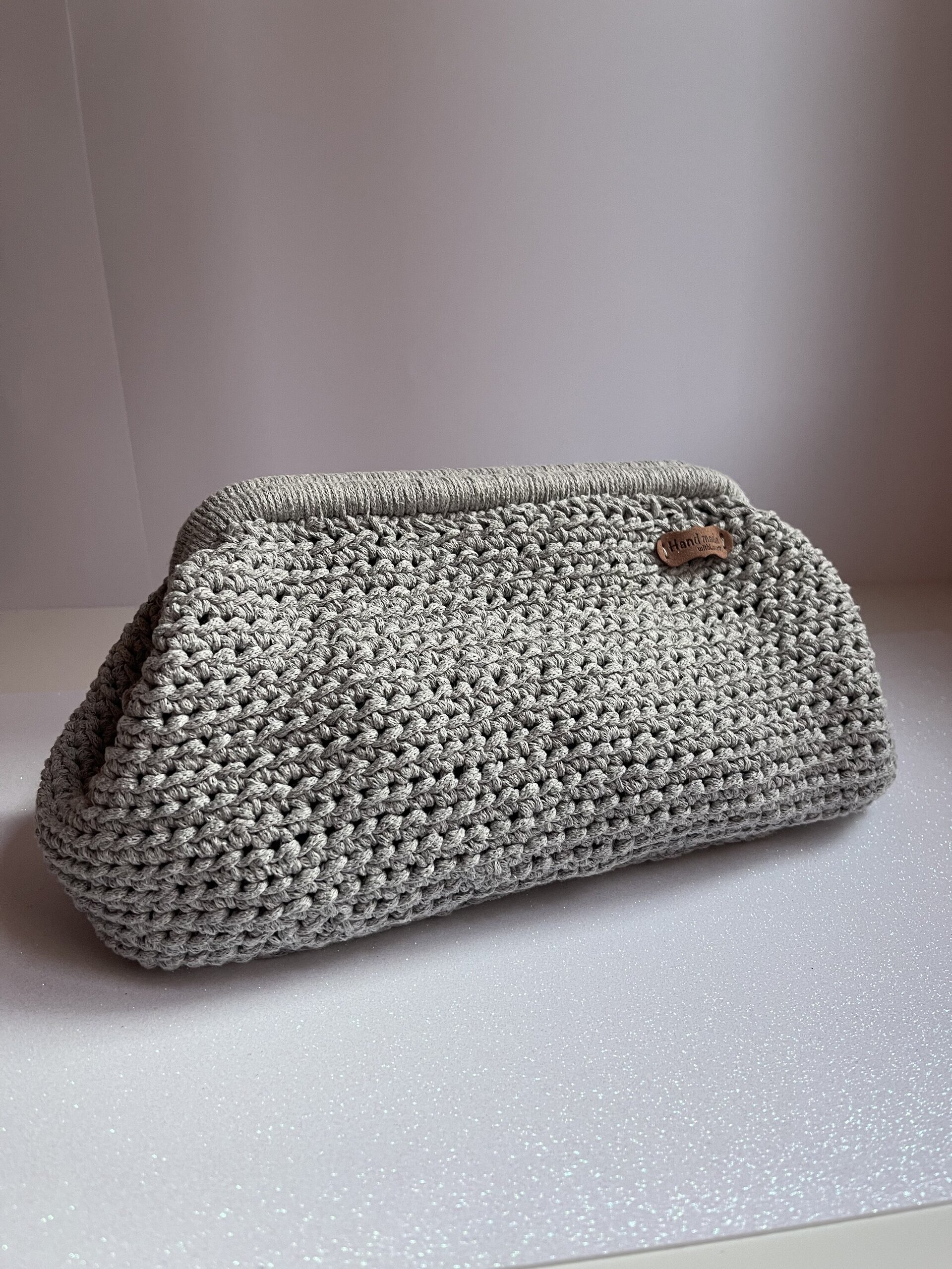 Bolso clutch modelo Terrona algodon gris - 3