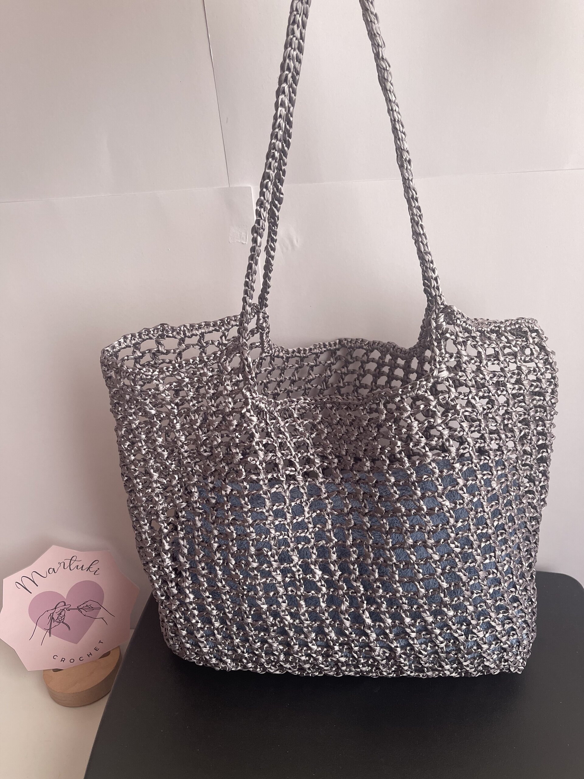 Bolso Rafia color gris oscuro Starry Night - 2