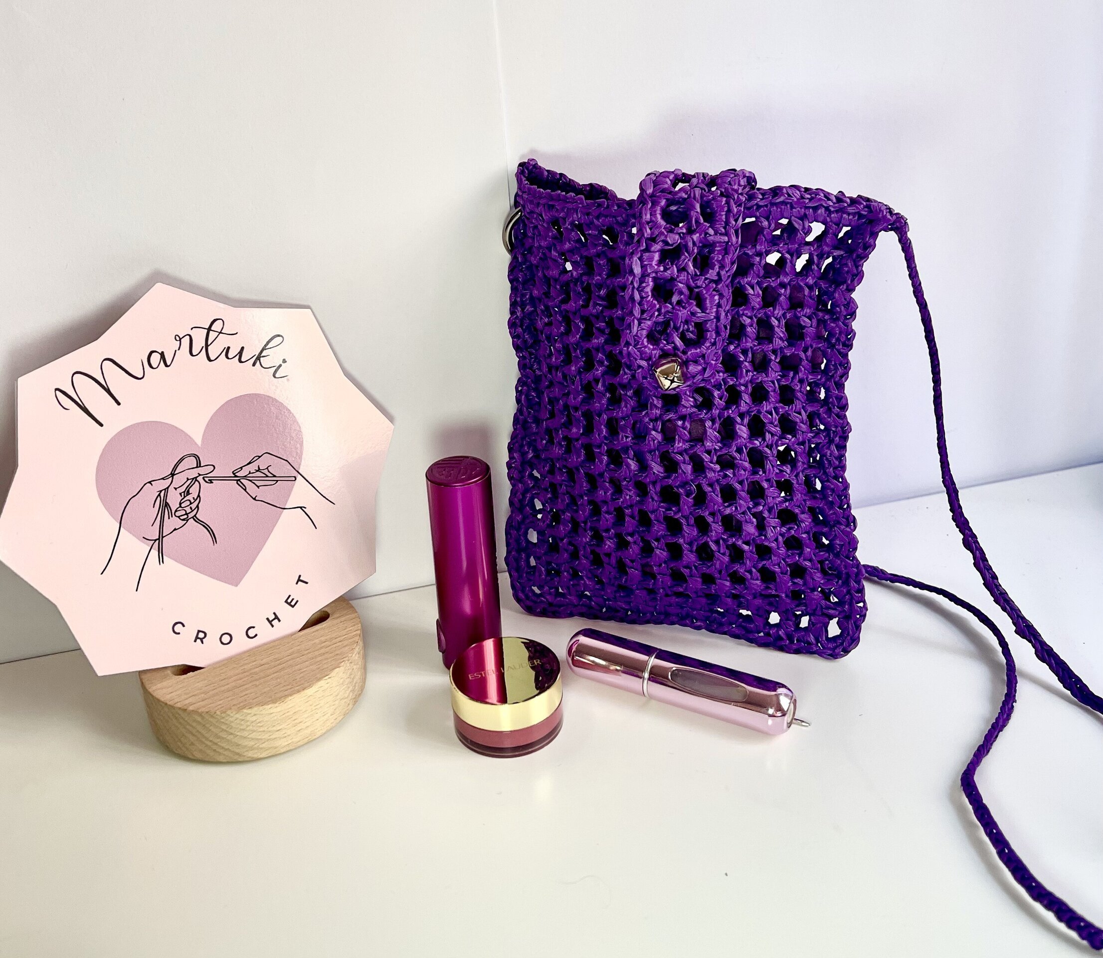Mini bolso Rafia lila - 2