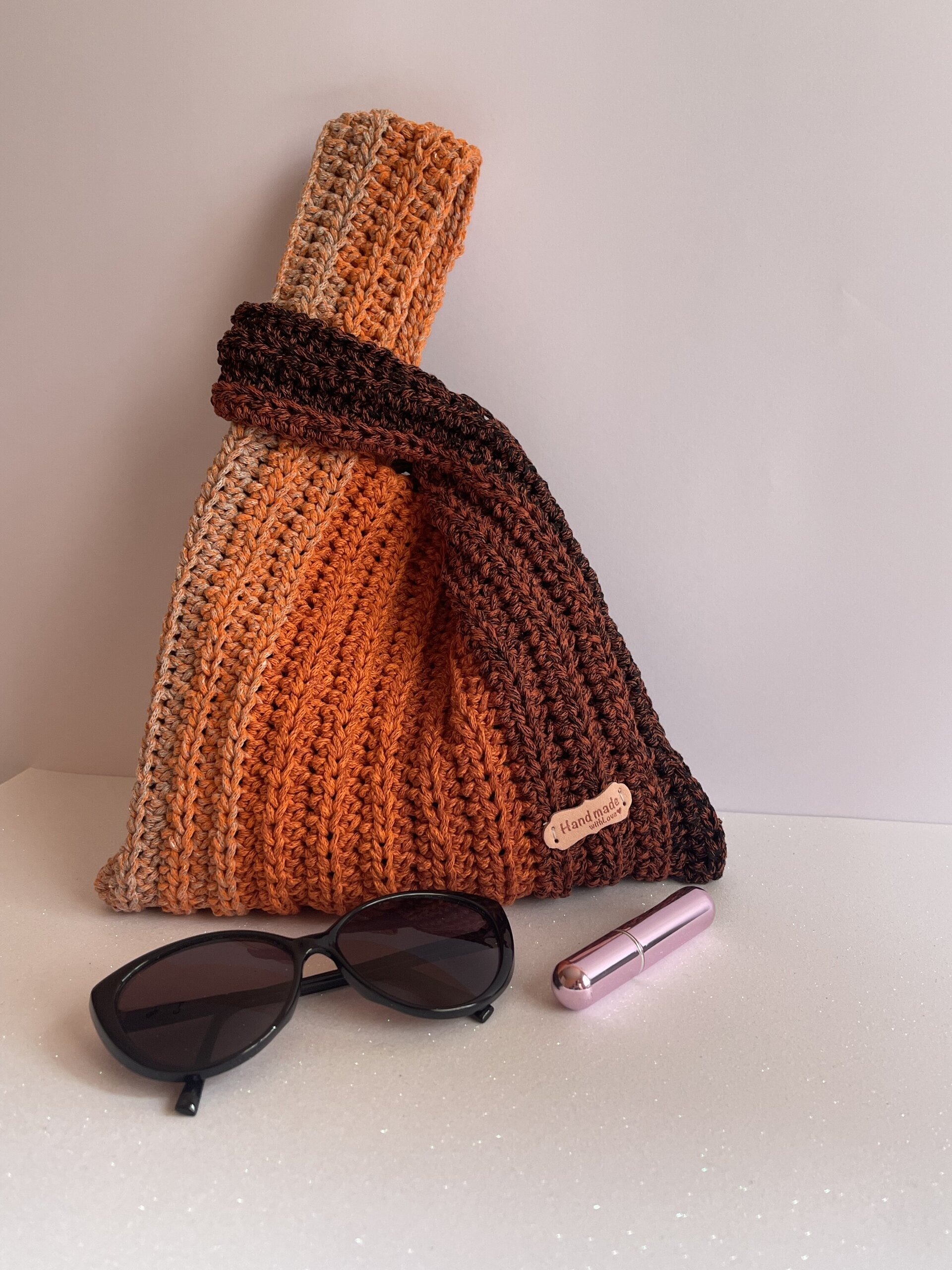 Bolso japonés modelo Japan degradado naranja marron - 3