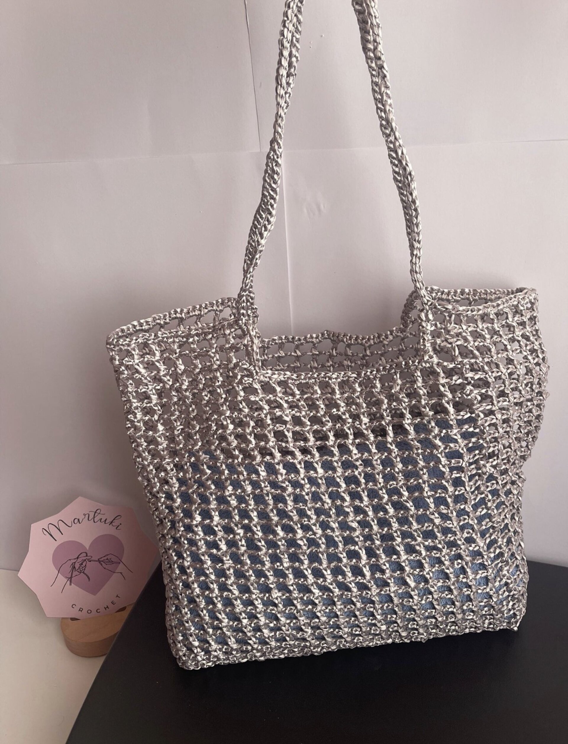 Bolso Rafia metalizada color beige - 2